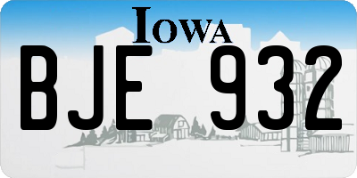 IA license plate BJE932