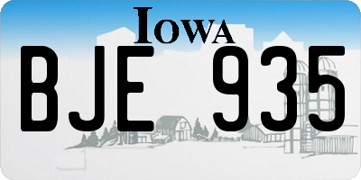 IA license plate BJE935