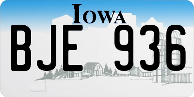 IA license plate BJE936