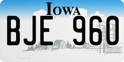 IA license plate BJE960