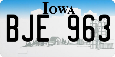 IA license plate BJE963