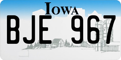 IA license plate BJE967