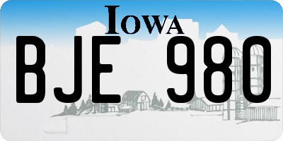 IA license plate BJE980