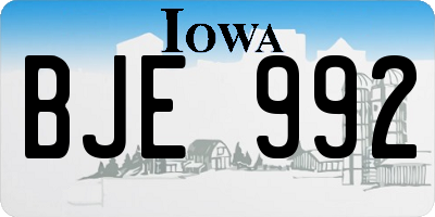 IA license plate BJE992