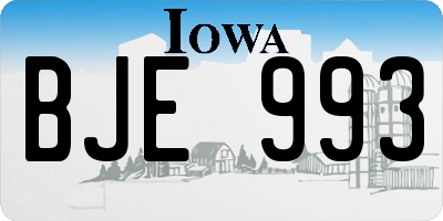 IA license plate BJE993