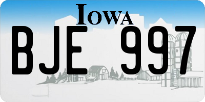 IA license plate BJE997