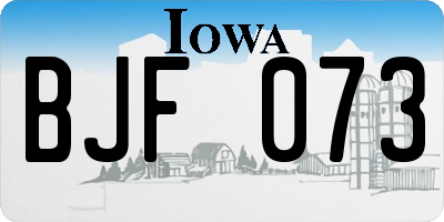 IA license plate BJF073