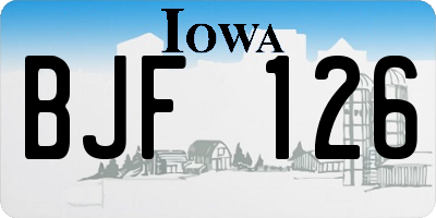 IA license plate BJF126