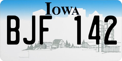 IA license plate BJF142