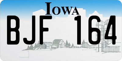 IA license plate BJF164
