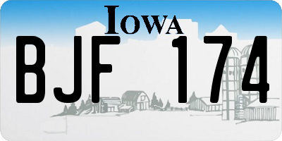 IA license plate BJF174