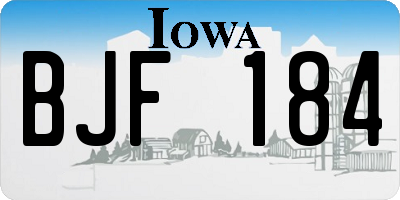 IA license plate BJF184