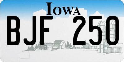 IA license plate BJF250