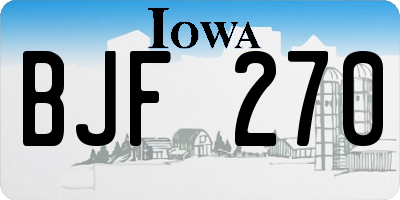 IA license plate BJF270