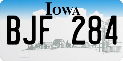 IA license plate BJF284