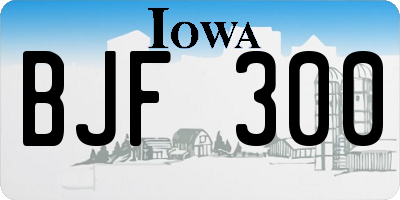 IA license plate BJF300