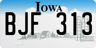 IA license plate BJF313