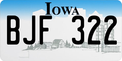 IA license plate BJF322