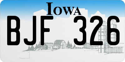 IA license plate BJF326