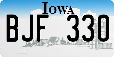IA license plate BJF330