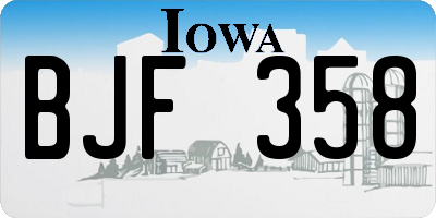IA license plate BJF358