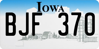 IA license plate BJF370