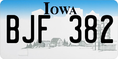 IA license plate BJF382