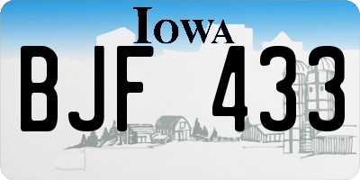IA license plate BJF433