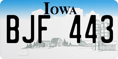 IA license plate BJF443