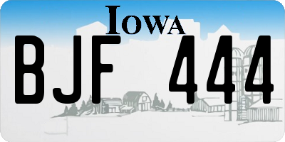 IA license plate BJF444