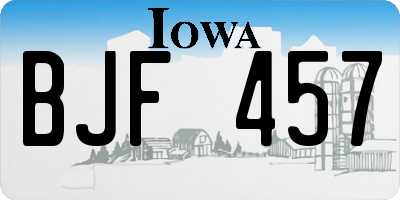 IA license plate BJF457