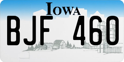 IA license plate BJF460