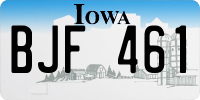 IA license plate BJF461