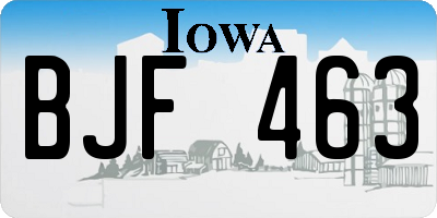 IA license plate BJF463