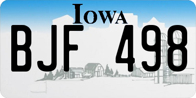 IA license plate BJF498