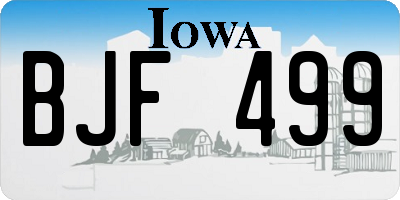 IA license plate BJF499
