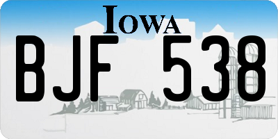 IA license plate BJF538