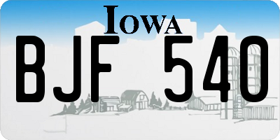 IA license plate BJF540