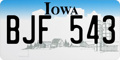 IA license plate BJF543