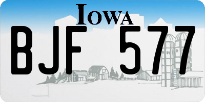 IA license plate BJF577