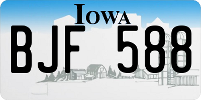 IA license plate BJF588