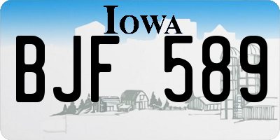 IA license plate BJF589