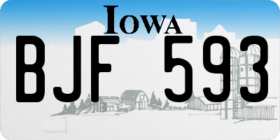 IA license plate BJF593