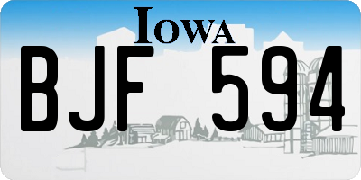 IA license plate BJF594