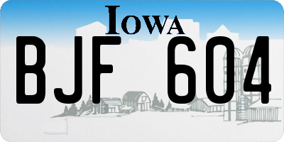 IA license plate BJF604