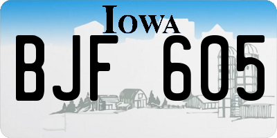 IA license plate BJF605