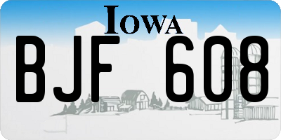 IA license plate BJF608
