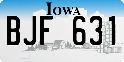 IA license plate BJF631
