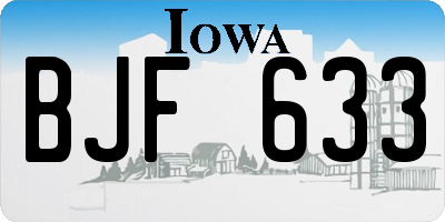 IA license plate BJF633