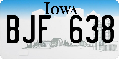 IA license plate BJF638